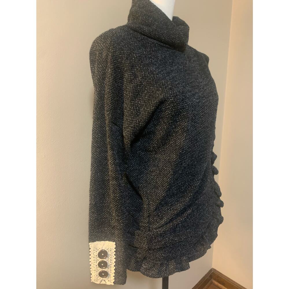 Acting Pro - Rouched Turtleneck Sweater - Size Small Pullover Top